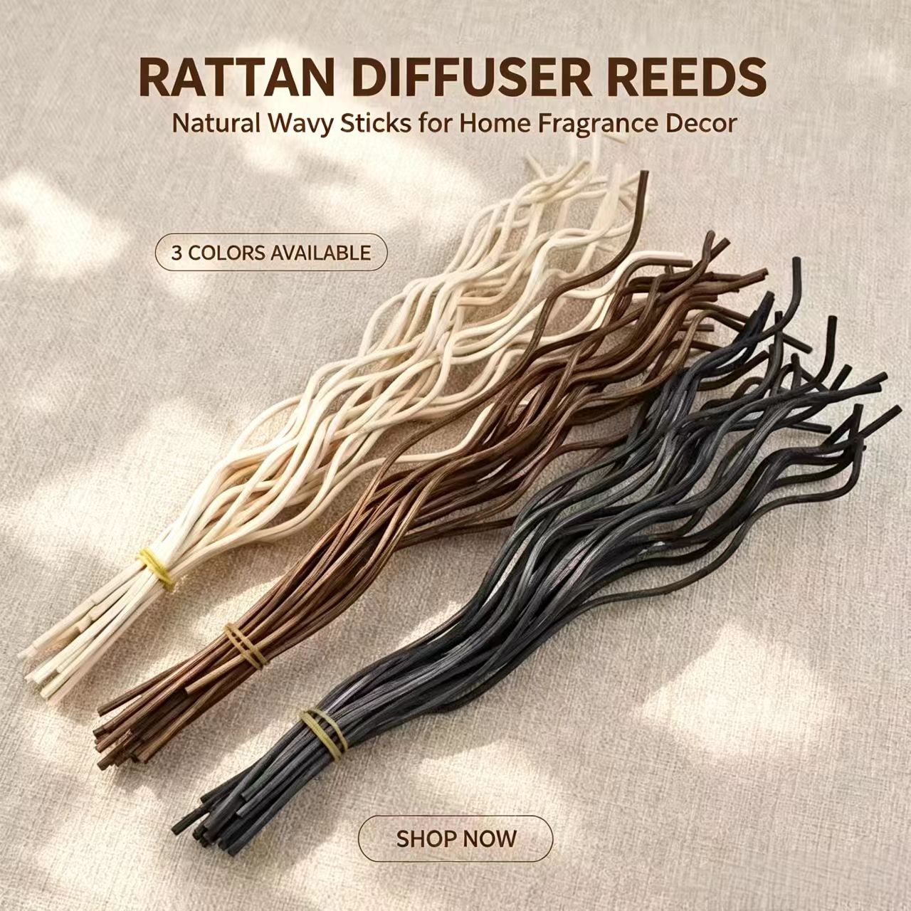 Home Fragrance Logo - 20 Buah Stik Diffuser Rotan Bergelombang